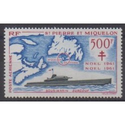 Saint-Pierre and Miquelon - Airmail - 1962 - Nb PA28 - Christmas - Boats