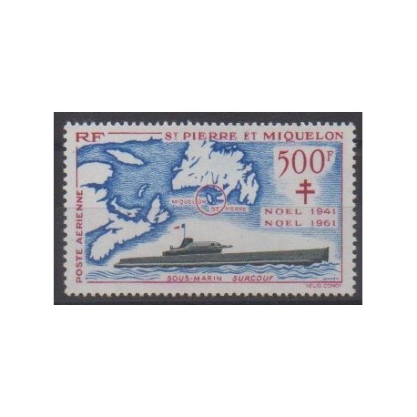 Saint-Pierre et Miquelon - 1962 - No PA28 - Noël - Navigation