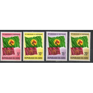 Timbres - Thème drapeaux - Zaïre - 1985- No 1212/1215