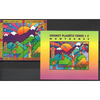 Timbres - Thème environnement - Nations Unies (ONU - Genève) - 1997- No 329/332 - BF 9