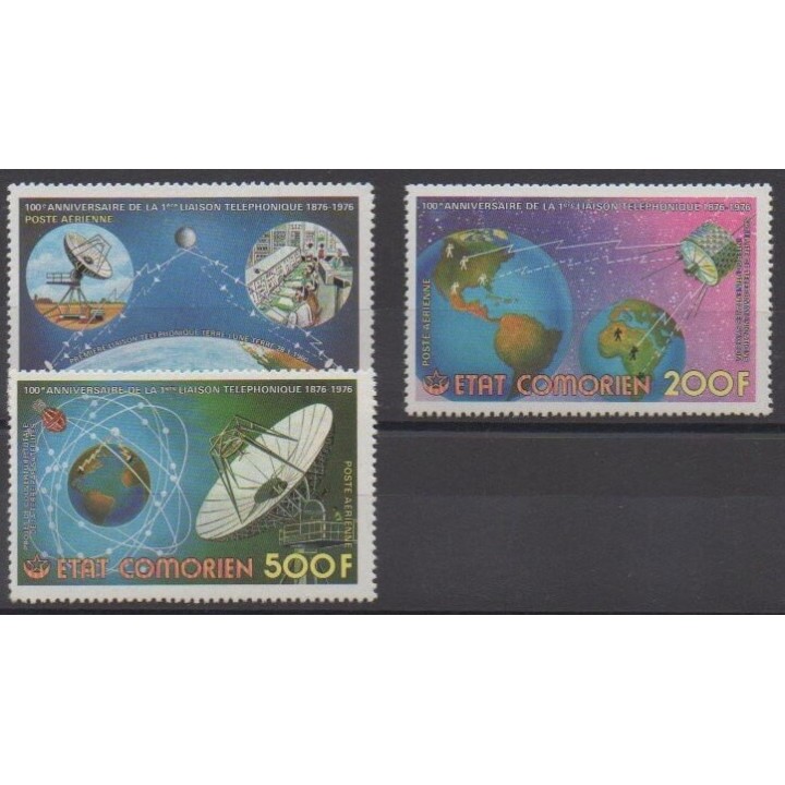 Acheter ces timbres des Comores de l'année 1976 (No PA104/PA106).