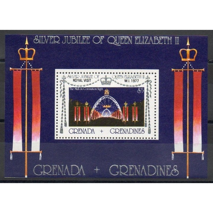 Timbres - Thème royauté - Grenadines - 1977- No BF 28