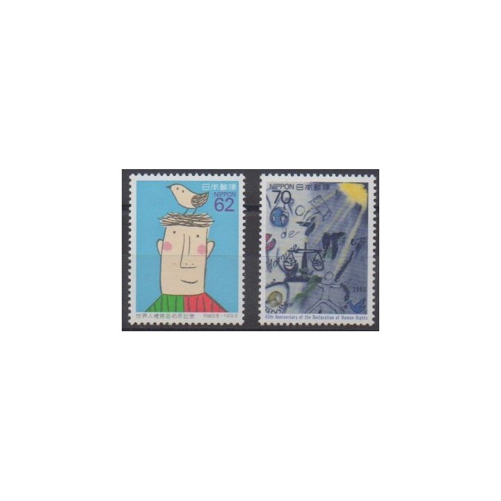 Buy this set of stamps of Japan of the year 1993 (Nb 2077/2078).