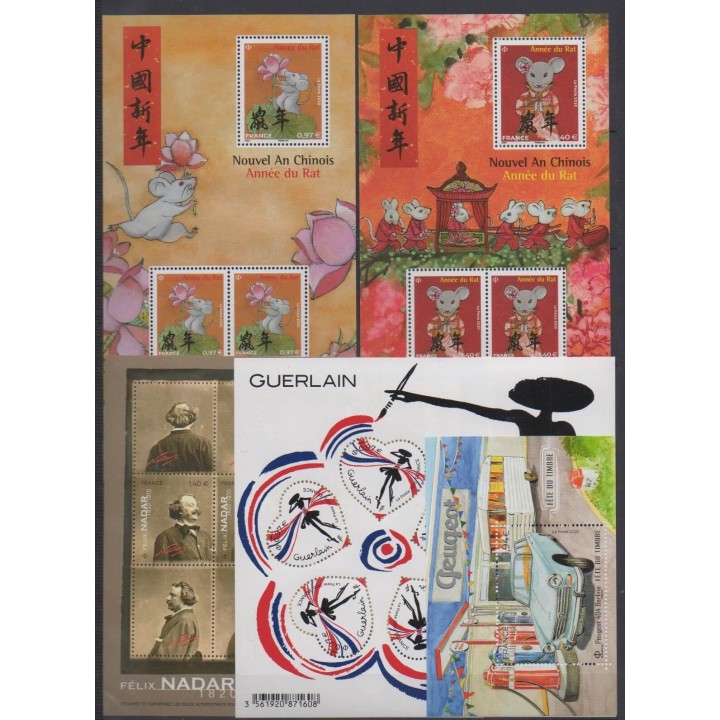 Acheter les timbres et les 19 blocs-feuillets de France  de l'année 2020 (No 5372/5458 - BF148/BF151 - C1527).