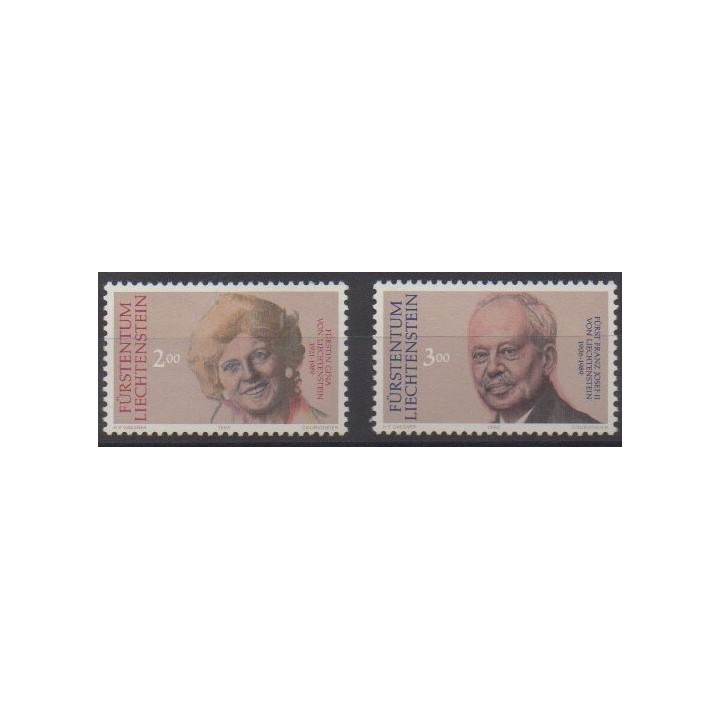 Buy this set of stamps of Liechtenstein of the year 1990 (Nb 929/930).
