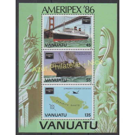 Timbres - Thème bateaux - Vanuatu - 1986 - No BF 9