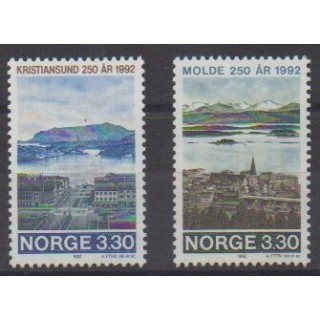 Buy this set of stamps of Norway of the year 1992 (Nb 1055/1056).