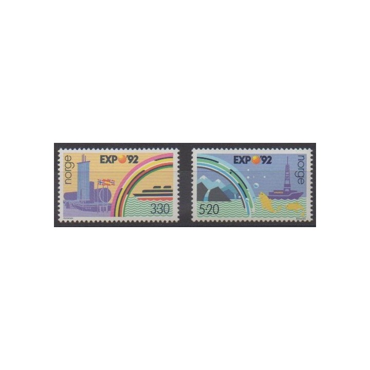 Buy this set of stamps of Norway of the year 1992 (Nb 1051/1052).