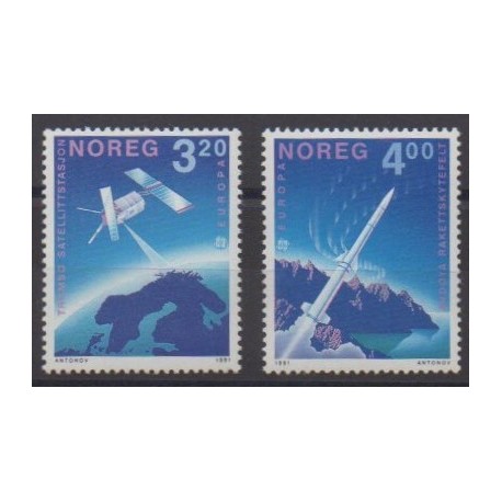 Norvège - 1991 - No 1019/1020 - Espace - Europa