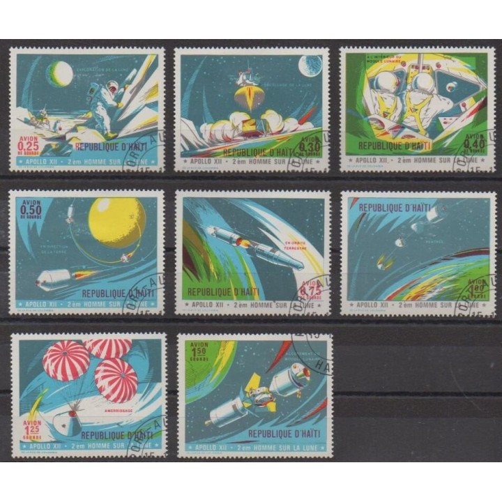 Acheter ces timbres d'Haïti de l'année 1971 (No PA456/PA463). - Oblitéré