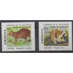 Salvador - 1993 - No 1178/1179 - Mammifères - Espèces menacées - WWF