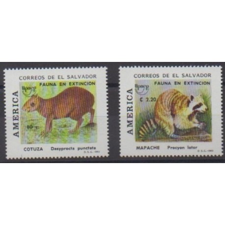Salvador - 1993 - Nb 1178/1179 - Mamals - Endangered species - WWF