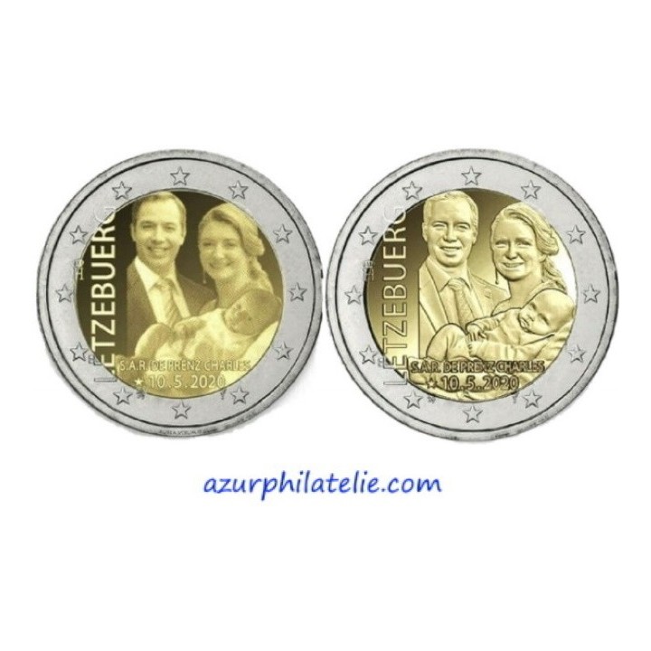 2 euro commémorativeUNC - Luxembourg - 2020 - The birth of Prince Charles - Photo and relief - UNC