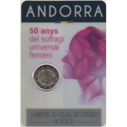 2 euro commémorative - Andorre - 2020 - 50 ans de suffrage universel pour les femmes - BU