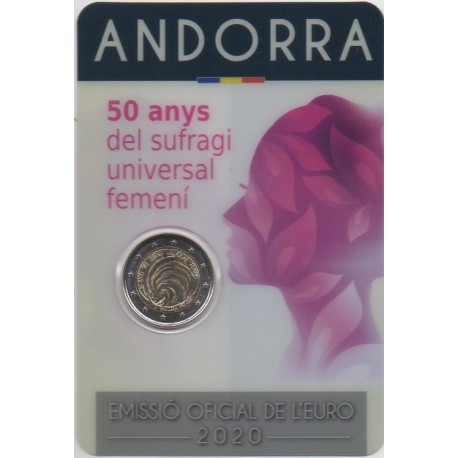 2 euro commémorative - Andorre - 2020 - 50 ans de suffrage universel pour les femmes - BU