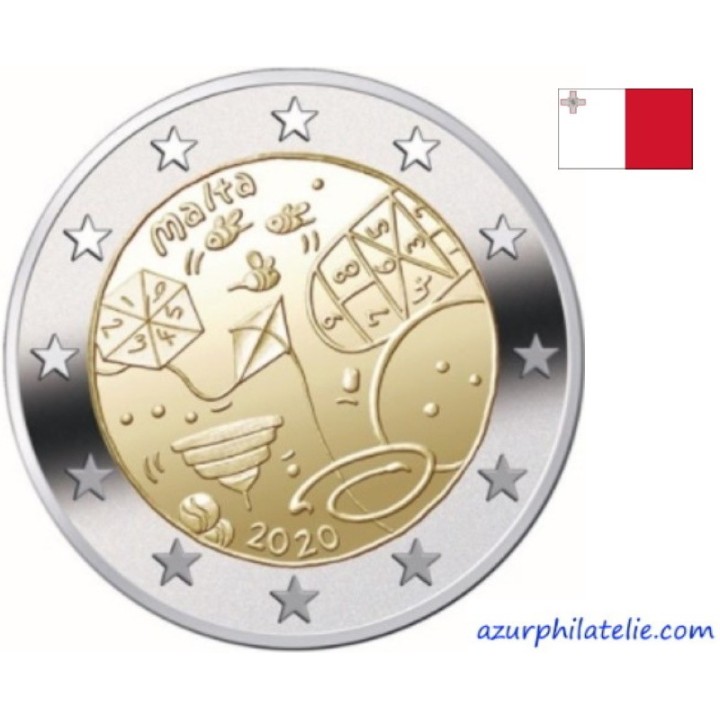 2 euro commémorative - Malte - 2020 - Jeux denfants - UNC