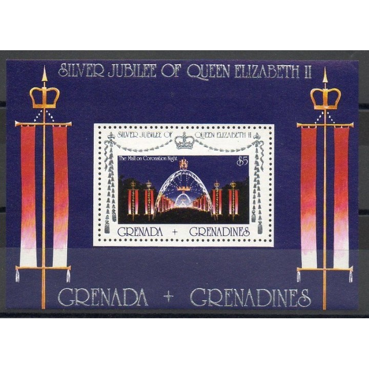 Timbres - Thème royauté - Grenadines - 1977- No BF 26
