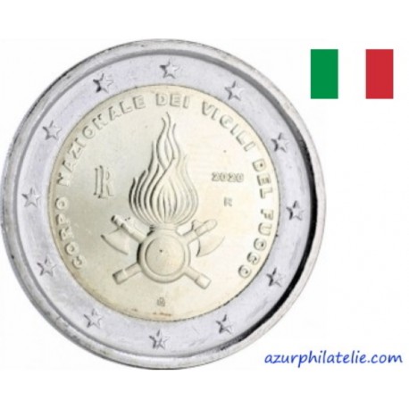 2 euro commémorative - Italie - 2020 - 80 ans de la fondation du Service national de brigade de pompiers - UNC