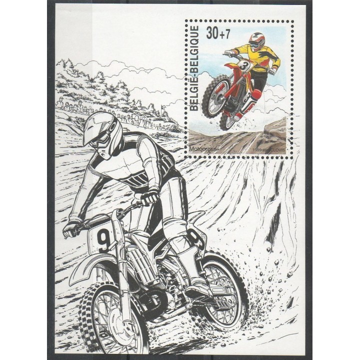Timbres - Thème motos - Belgique - 1999- No BF 77