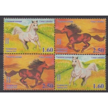 Tajikistan - 2014 - Nb 489/492 - Horses