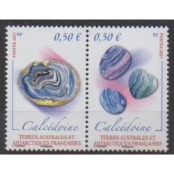 TAAF - 2021 - No 973/974 - Minéraux - Pierres précieuses - Calcédoine