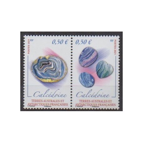 TAAF - 2021 - No 973/974 - Minéraux - Pierres précieuses - Calcédoine