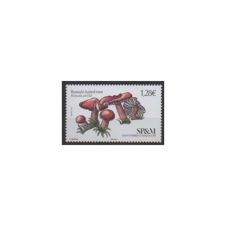 Acheter ce timbre de Saint-Pierre et Miquelon de l'année 2021 (Russule à pied rose).