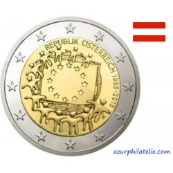 2 euro commémorative - Autriche - 2015 - 30ème anniversaire du drapeau européen - UNC
