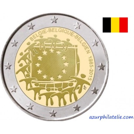 2 euro commémorative - Belgique - 2015 - 30ème anniversaire du drapeau européen - UNC
