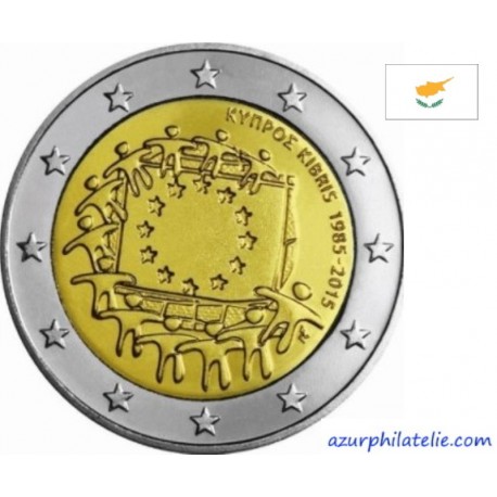 2 euro commémorative - Chypre - 2015 - 30ème anniversaire du drapeau européen - UNC