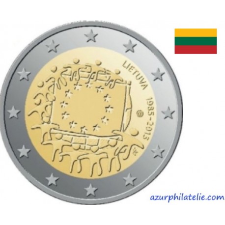 2 euro commémorative - Lituanie - 2015 - 30ème anniversaire du drapeau européen - UNC