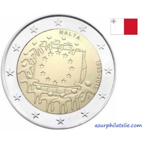 2 euro commémorative - Malte - 2015 - 30ème anniversaire du drapeau européen - UNC
