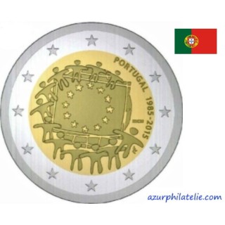 2 euro commémorative - Portugal - 2015 - 30ème anniversaire du drapeau européen - UNC