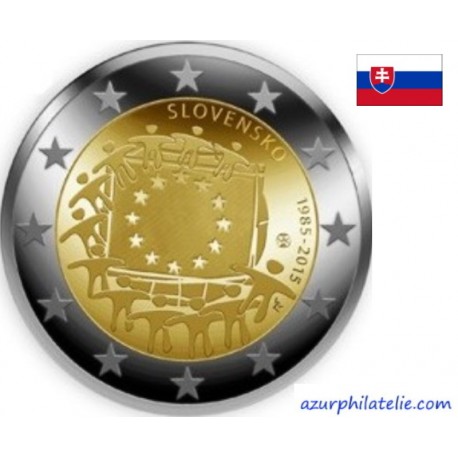 2 euro commémorative - Slovaquie - 2015 - 30ème anniversaire du drapeau européen - UNC