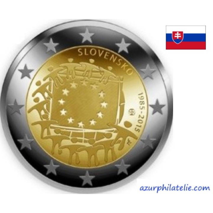 2 euro commémorative - Slovaquie - 2015 - 30ème anniversaire du drapeau européen - UNC