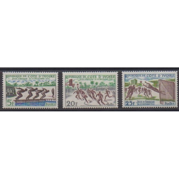 Buy this set of stamps of Ivory Coast of the year 1961 (Nb 201/203).