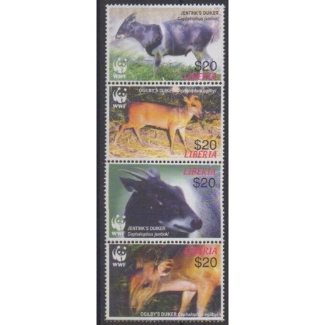 Liberia - 2005 - Nb 4315/4318 - Mamals - Endangered species - WWF