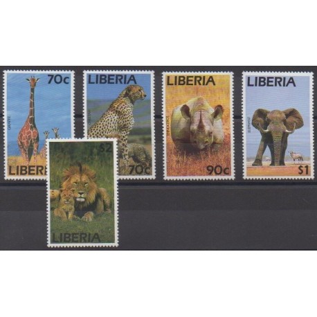 Liberia - 1995 - Nb 1282/1286 - Mamals