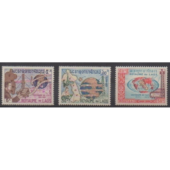 Acheter cette série de timbres du Laos de l'année 1965 (No 114/116).