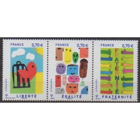 France - Poste - 2016 - No 5021/5023 - Dessins d'enfants