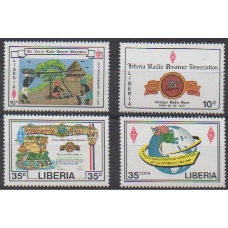 Liberia - 1987 - No 1055/1058 - Télécommunications