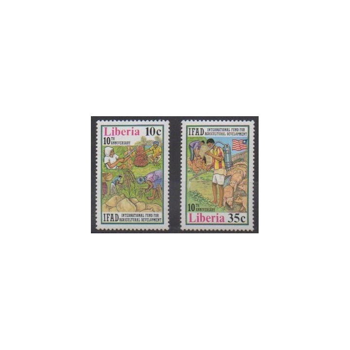 Buy this set of stamps of Liberia of the year 1988 (Nb 1108/1109).