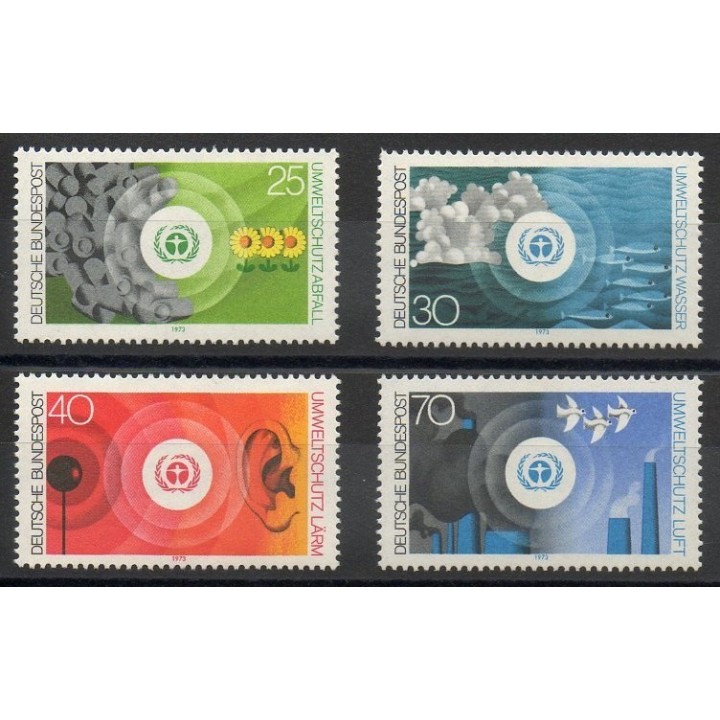 Timbres - Thème environnement - Allemagne occidentale (RFA) - 1973- No 623/626