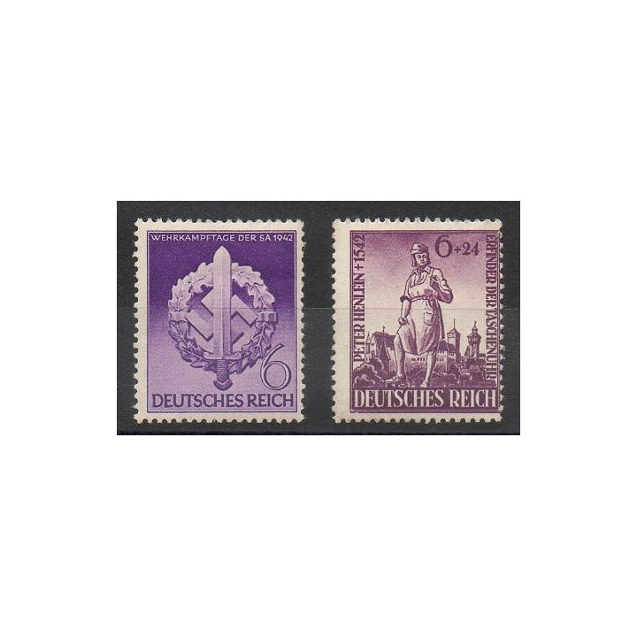 Timbres - Thème Seconde Guerre mondiale - Allemagne - 1942- No 742/743