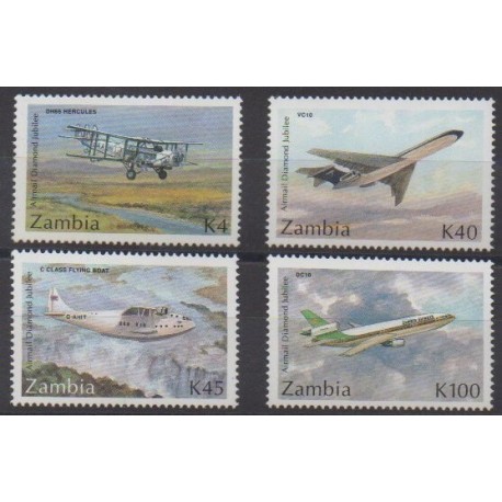 Zambie - 1992 - No 562/565 - Aviation
