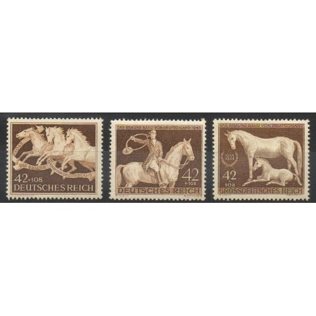 Allemagne - 1942- No 739 - 775 - 821 - Chevaux
