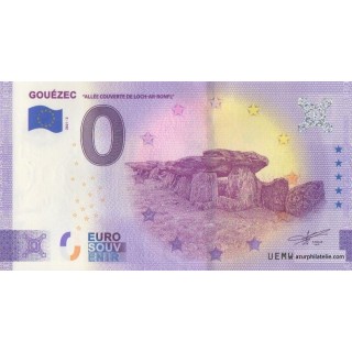 Billet souvenir touristique - 2021-2 - Gouézec - Allée couverte de Loch-ar-Ronfl - (Finistère)