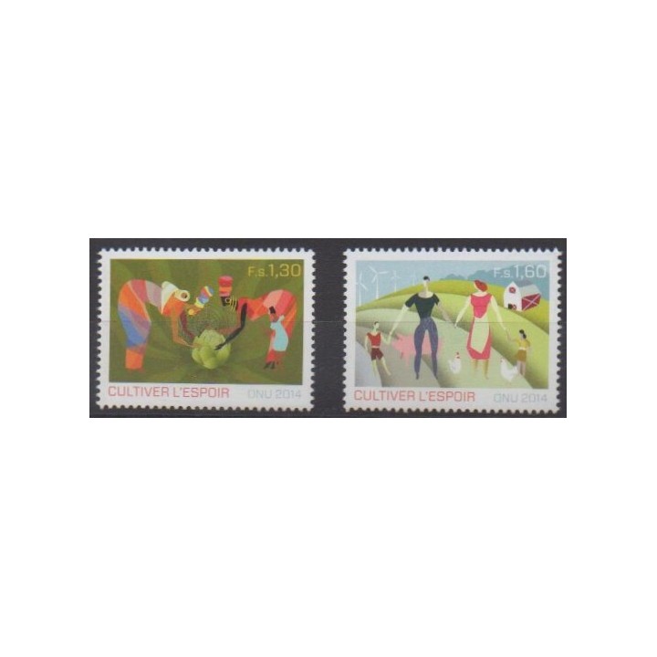 Acheter cette série de timbres des Nations Unies (ONU - Genève)  de l'année 2014 (No 876/877).