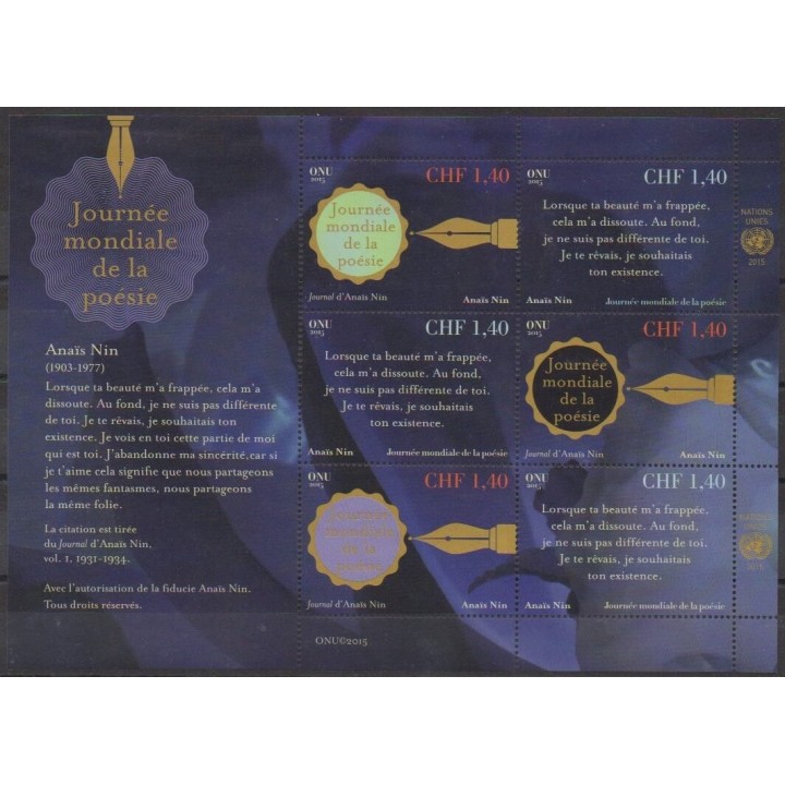 Acheter cette série de timbres des Nations Unies (ONU - Genève)  de l'année 2015 (No 907/912).