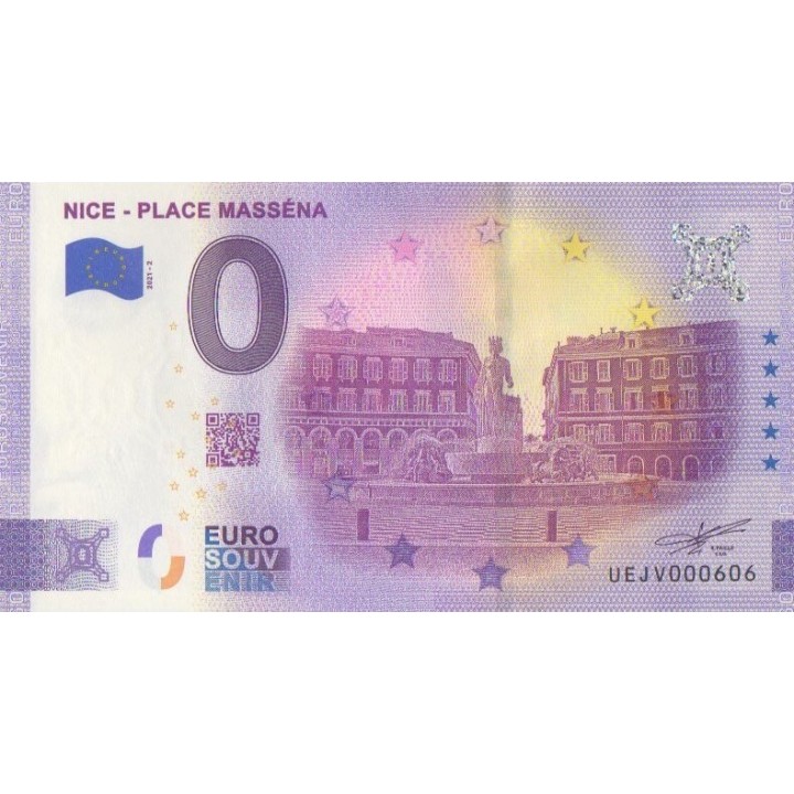 Billet souvenir touristique - 2021-2 - Nice - Place Masséna - (Alpes-Maritimes)
